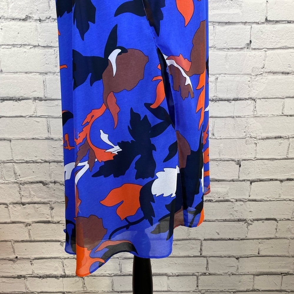 Rachel Roy Boho Geometric Blue Floral Halter High Low Dress size Medium - Picture 4 of 11